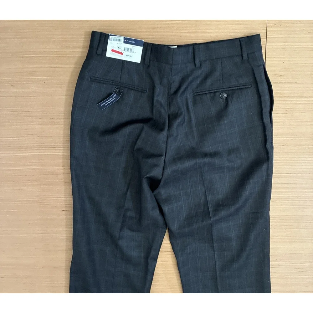 Tommy Hilfiger Men's Size 32x32 Tailored Trim Fit 100% Worsted Wool Dress Pants